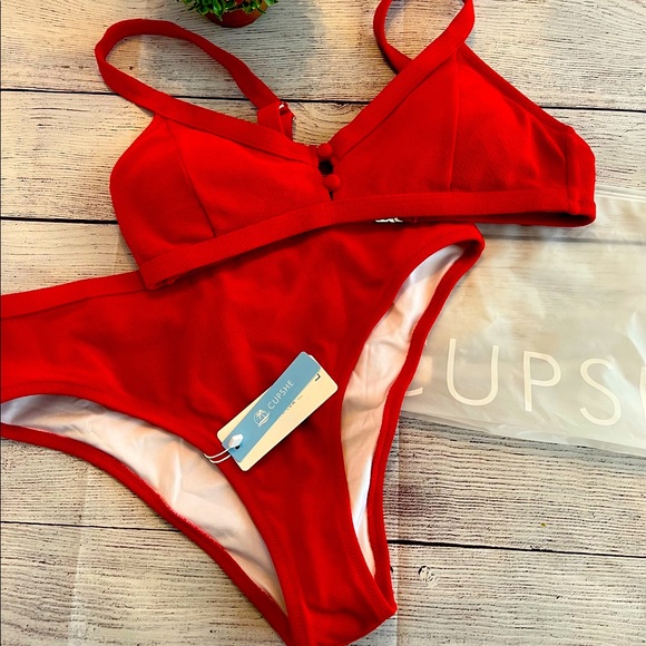 Cupshe Swim Nwt Cupshe Red Swimsuit Poshmark